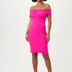 Trina Turk 'St. Regis' Off-The-Shoulder Crepe Mini-Dress, Trina Pink